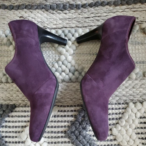 ECCO Alicante Shootie Dress Booties Purple Suede Heel Slip-On Women’s 10-10.5/41 - Picture 6 of 13